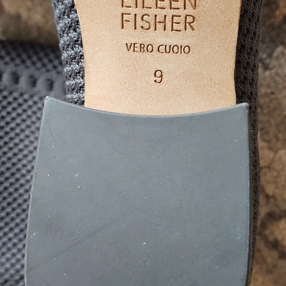 Eileen Fisher Charcoal Heeled Boots - Picture 11 of 12
